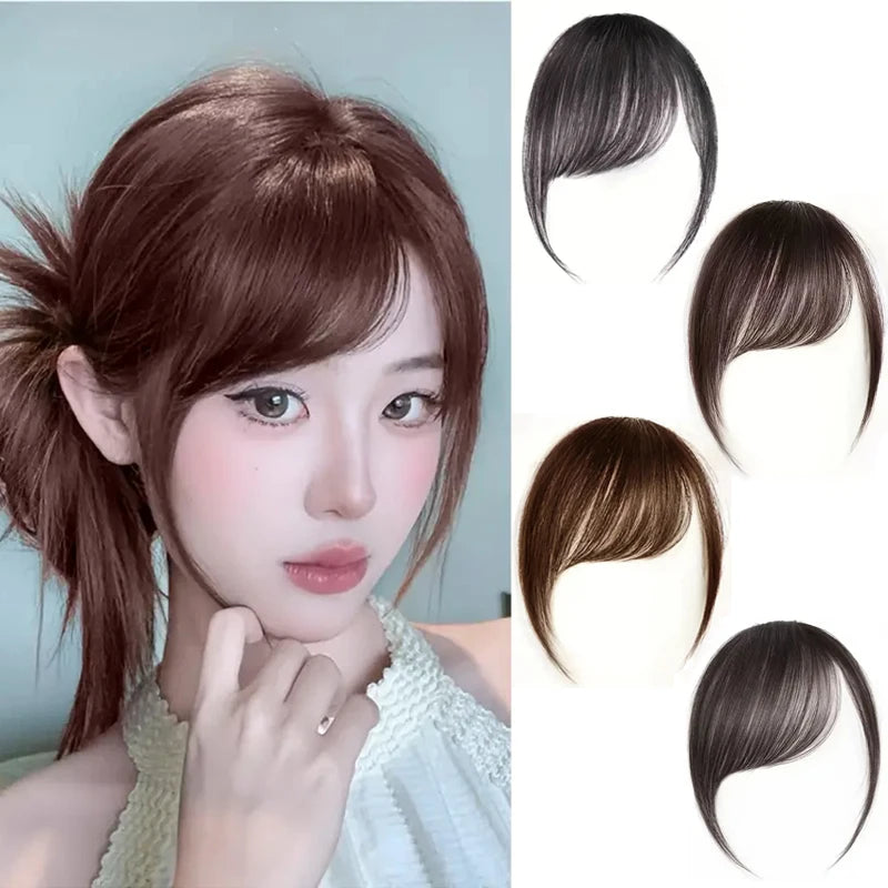 Clip-In Synthetic Bangs Hair Extension for Women & Girls - Natural Look