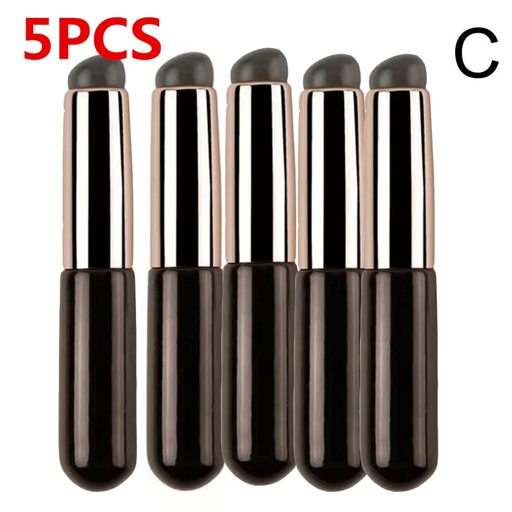 Silicone Lip Brush with Cover Cap - Concealer & Lip Makeup Tool, Round Head, Soft Gel