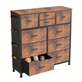 MCQ Living Room Fabric Drawer Cabinet with Side Storage Bag - 10 Drawers