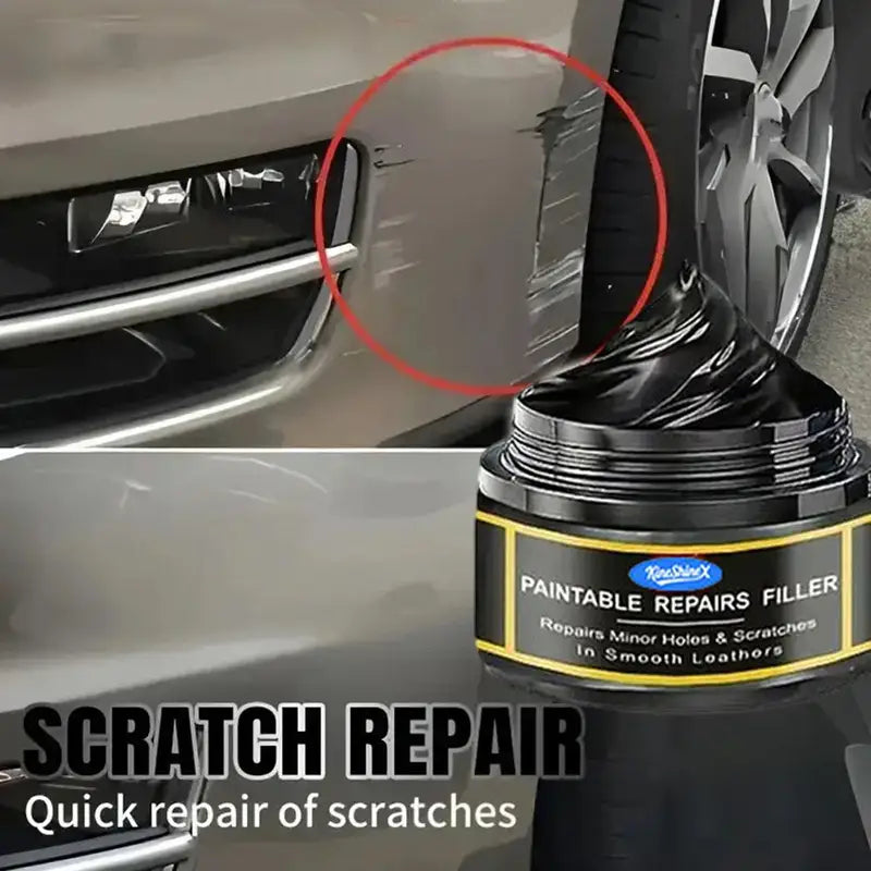 Car Scratch Remover Wax - Plastic, Leather & Paint Repair Filler with Sponge