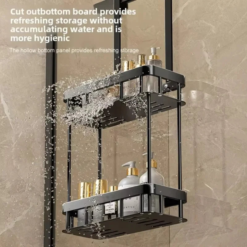 2-Tier Over Door Shower Caddy No Drill Rustproof Bathroom Organizer