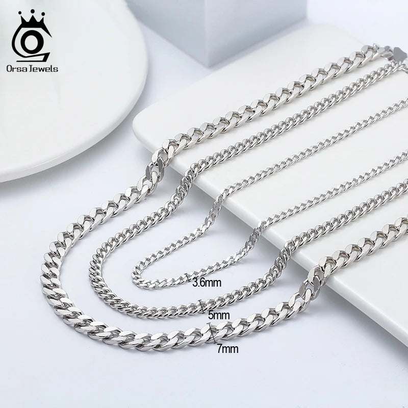 Sterling Silver Chain Necklace for Men & Women - Simple High-Quality Jewelry