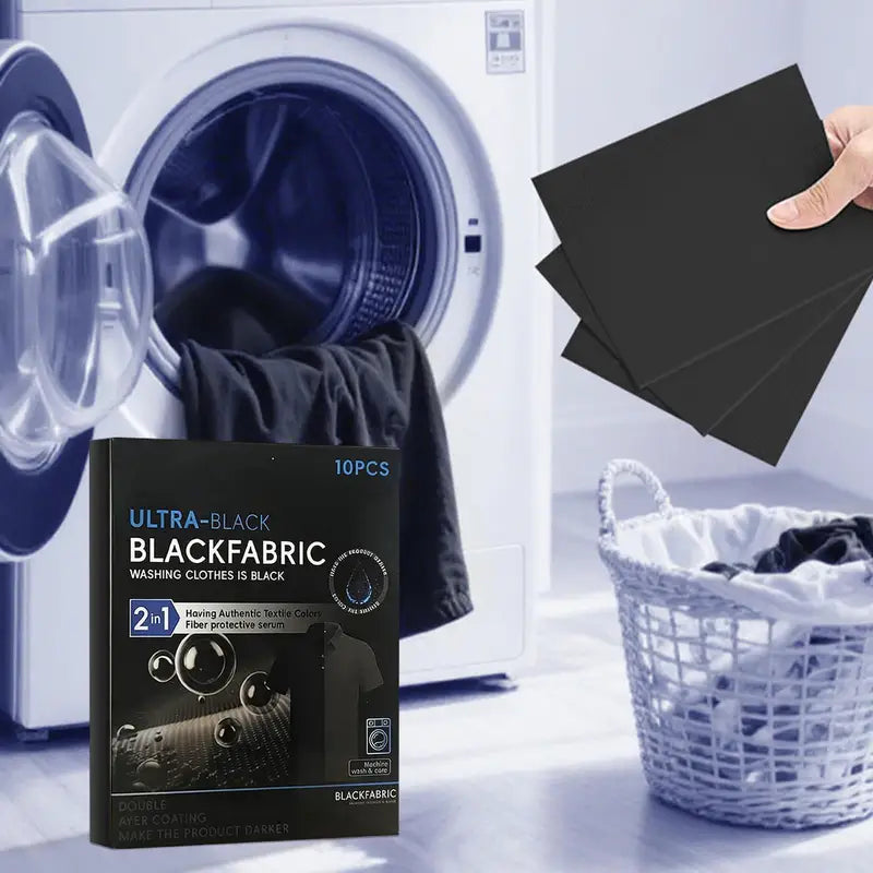 Fabric Dye Set - 10 Long-Lasting Black Fabric Color Tablets for Cotton Linen Wool & Shoes