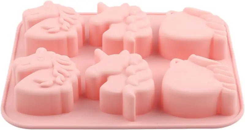 Silicone Unicorn Head Chocolate Mold - 6 Cavities for Candy & Cake Decoration