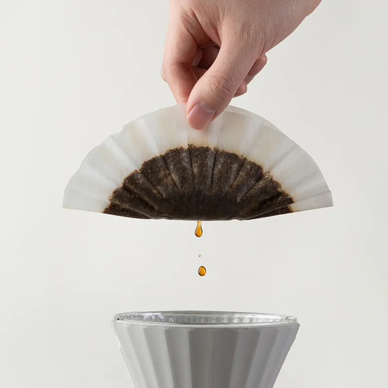 Coffee Filter Papers 50 Sheets for 1-4 Cup Pour Over Coffee Dripper - Light Green & Grey Variants