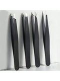 Stainless Steel Eyebrow Tweezers Set - 4-Pack Facial Hair & Makeup Tools