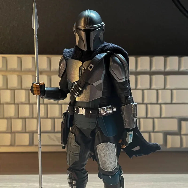 Star Wars Mandalorian Action Figure - Din Djarin Collectible Toy - Electroplated Model