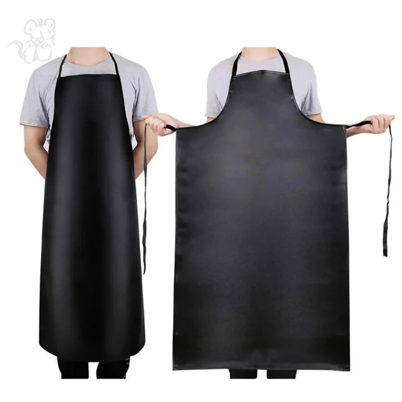 Heavy Duty Waterproof PU Leather Work Apron for Kitchen, Butchery & Workshop