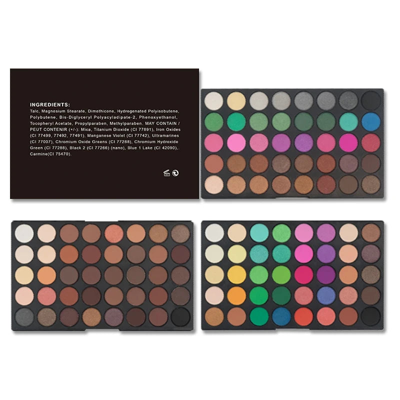 120 Color Eyeshadow Palette - 3-in-1 Matte, Shimmer, Glitter Long Lasting Waterproof Makeup