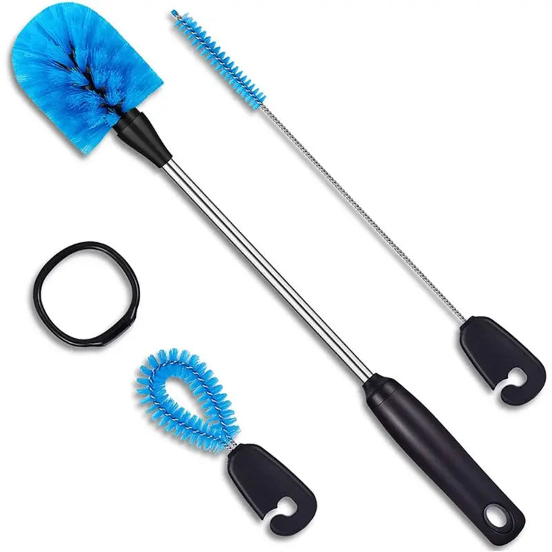 Stainless Steel Water Bottle Cleaning Brush Set Flexible Long Handle Reusable Blue