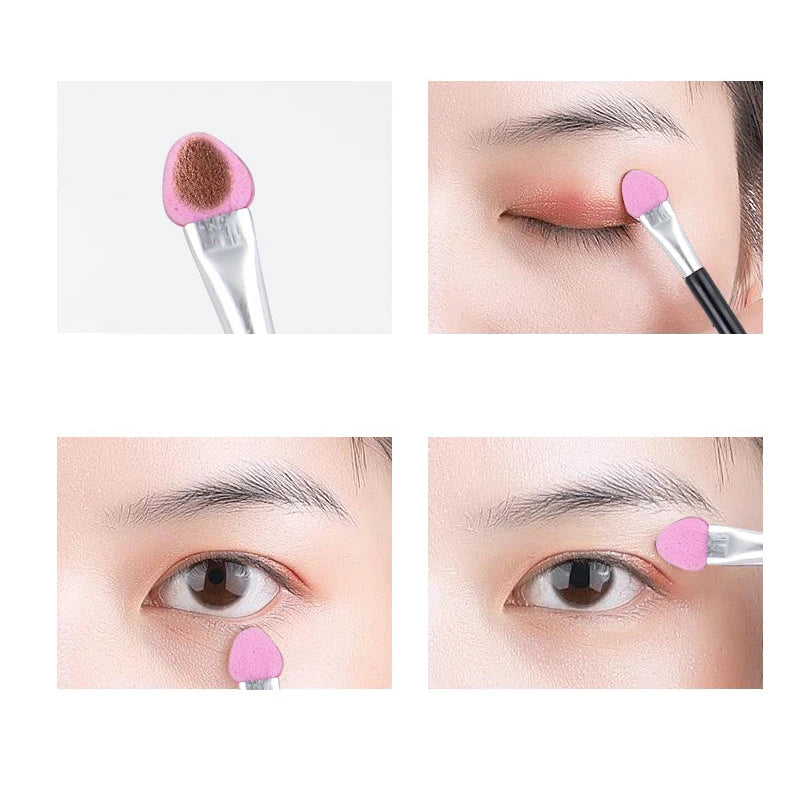 10PCS Multi-Color Double Head Latex Sponge Eyeshadow Brush Set Portable Makeup Tools