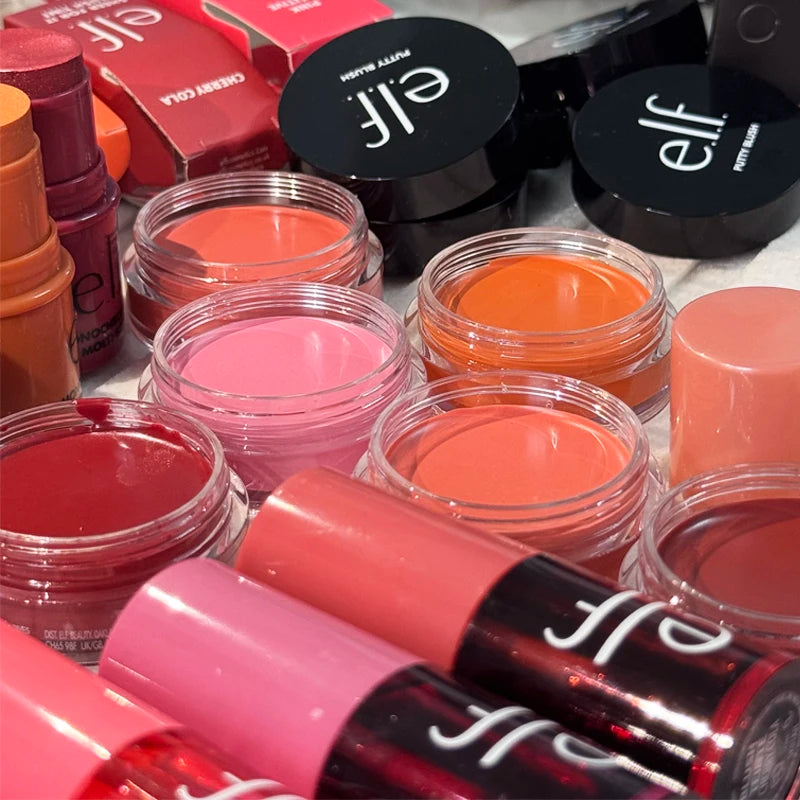 Dual-Use Powder Blusher & Lip Gloss Set - Sheer Monochromatic Makeup