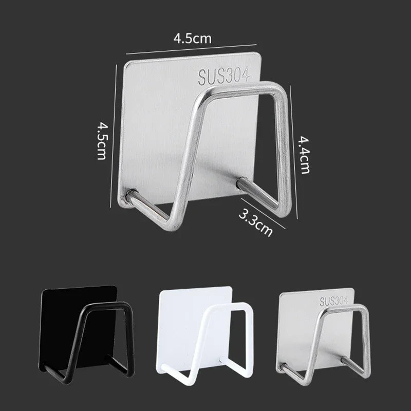 Self-Adhesive Stainless Steel Sink Sponge Holder Rack Kitchen Organizer