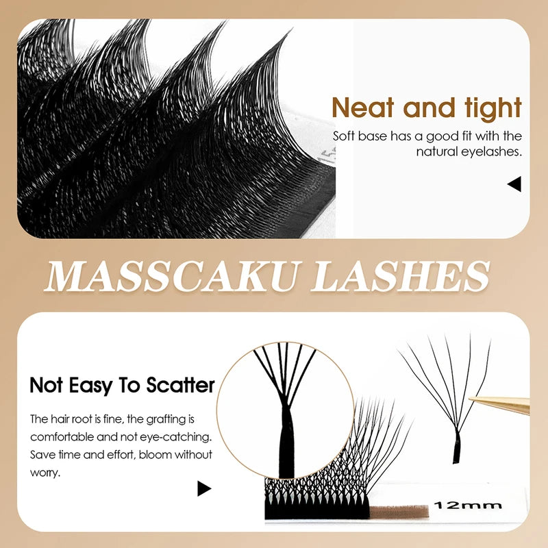 Wholesale False Eyelash Bundles - Wispy Handmade Premade Volume Fans, Waterproof, 0.07mm Thick