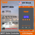 60A MPPT Solar Charge Controller 12V/24V/36V/48V LCD Display Max 160V PV Support Parallel