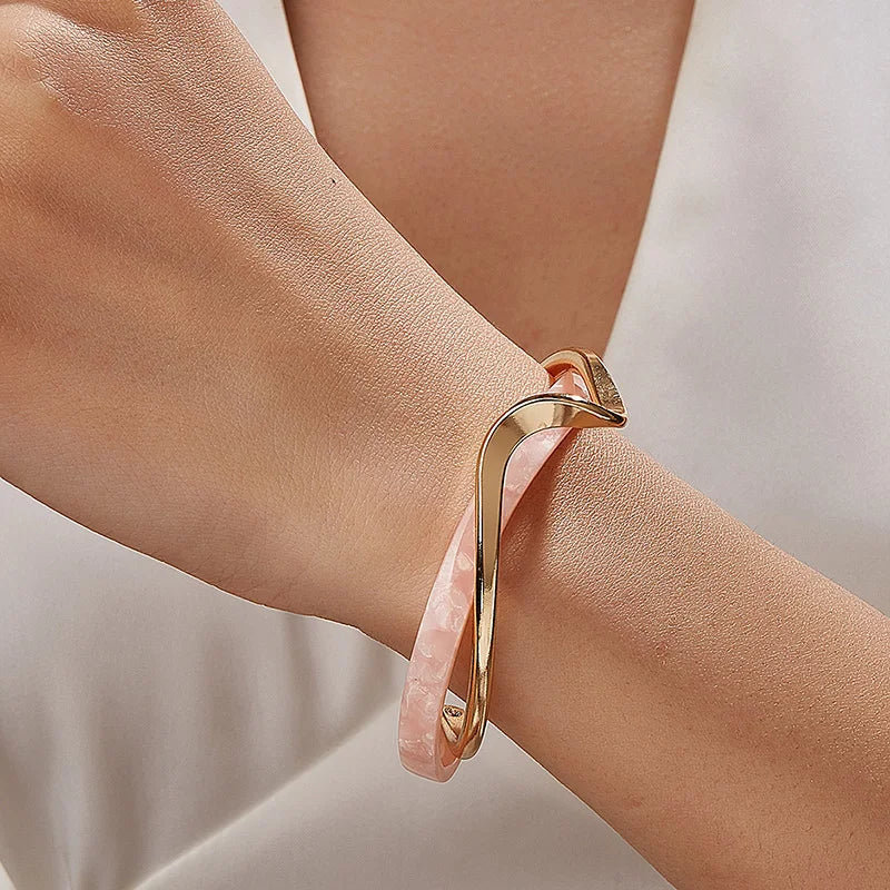 Geometric Metal C-Shaped Bracelets for Women - Jewelry Gift
