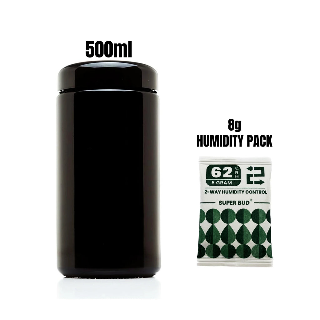 Ultraviolet Glass Herb & Coffee Storage Jar - Airtight, Smell Proof, Reusable, 5ml-1000ml