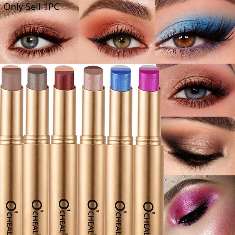 Waterproof Matte Pearlescent Eye Shadow Stick for Smoked Eye Makeup - Durable & Glossy Finish