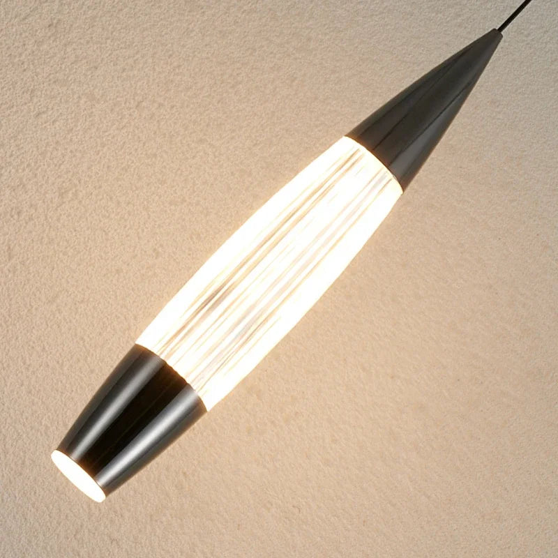Modern Staircase Chandelier LED Long Wire Pendant Light Black Gold for Living & Dining