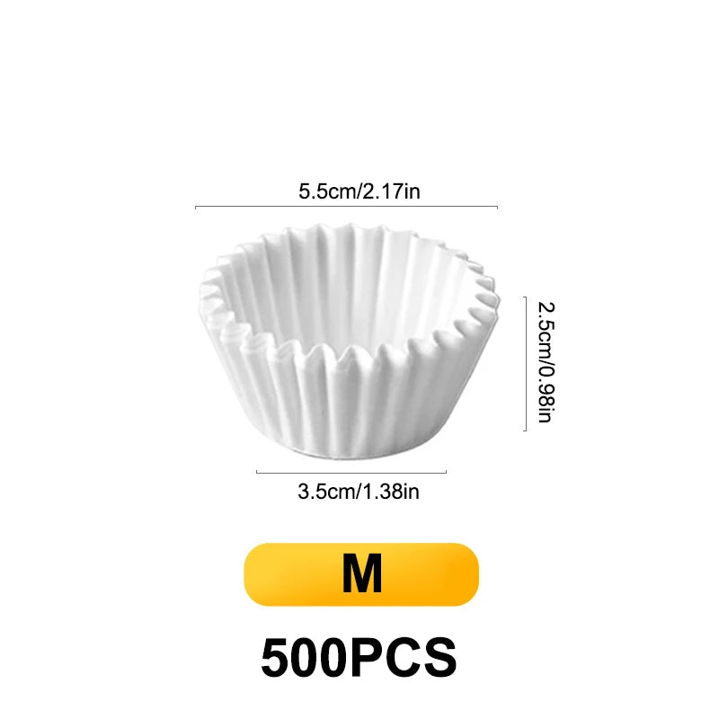 500/1000 Pcs Baking Cupcake Liners - Greaseproof Paper Muffin Wraps for Cakes & Party