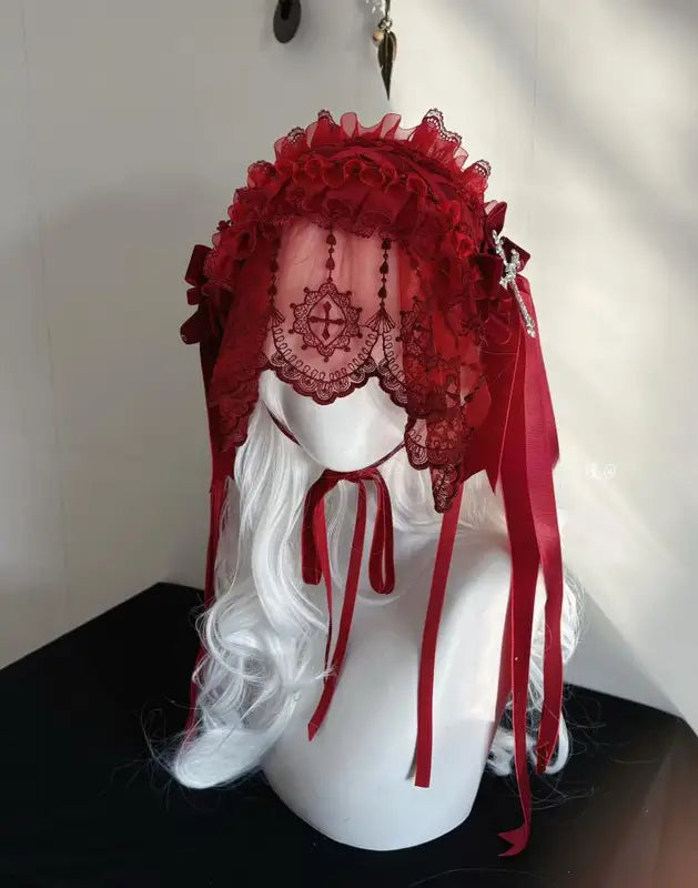 Gothic Dark Angel Nun's Veil Headpiece Halloween Lolita Hairband