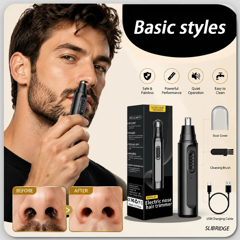 Rechargeable Electric Nose Hair & Ear Hair Trimmer - Spot Shaving & Grooming
