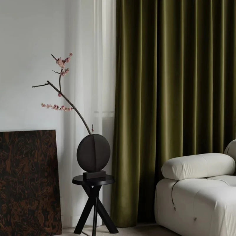 Luxury Velvet Curtains for Living Room & Bedroom - Blackout, French Minimalism
