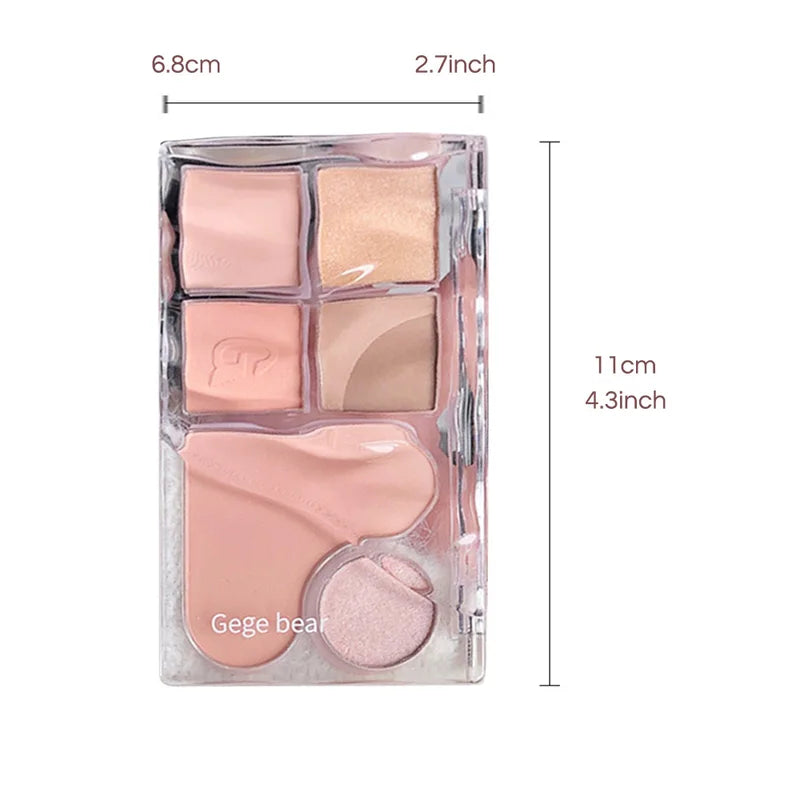 Long-Lasting Eyeshadow & Contour Palette with Matte, Pearlescent & Earth Tones