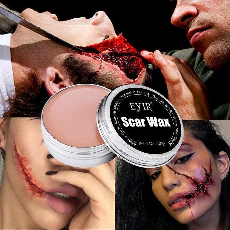SFX Makeup Kit with Scar Wax Fake Blood & Tools for Halloween Wounds