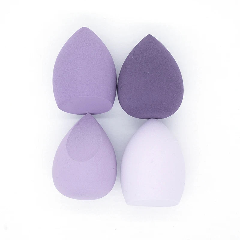 4-Piece Makeup Sponge Set with Bevel Cut Powder Puffs for Foundation and Powder Application