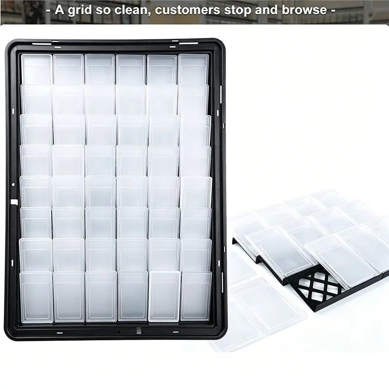 30-Pack Acrylic Display Risers for Sports & Trading Cards - Black