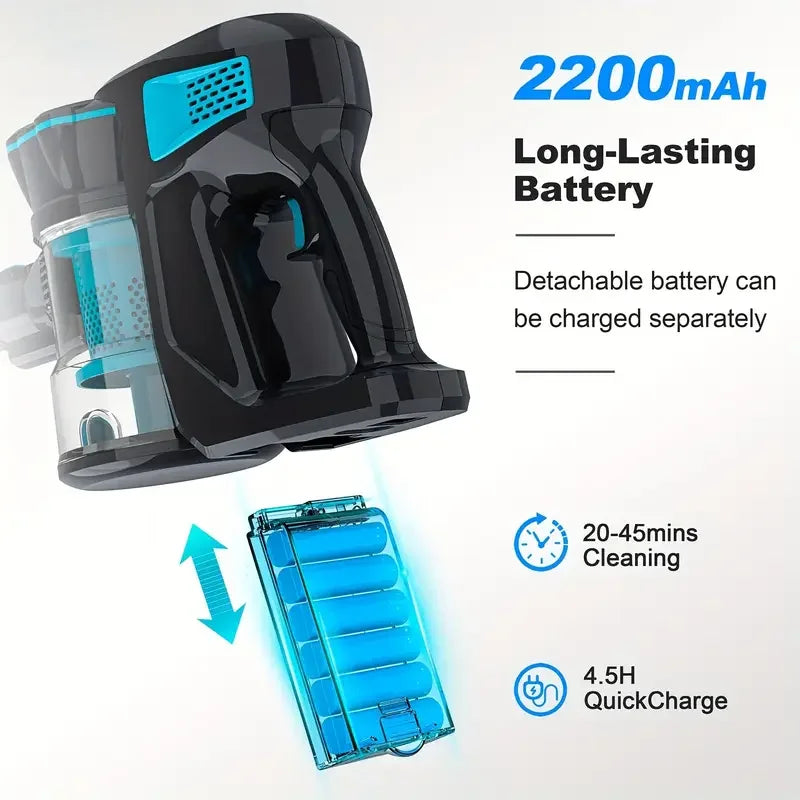 Cordless Handheld Vacuum Cleaner 6-in-1 Powerful Stick Vacuum for Carpet Bed