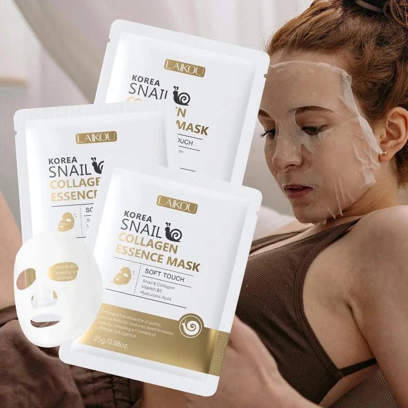 Korean Snail Collagen Face Mask for Hydration & Anti-Aging - 20 Pack
