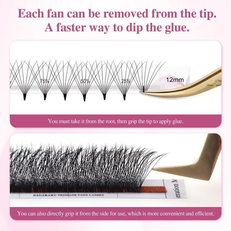 Mega Volume Premade Eyelash Extension Fans - 1200 Fans for Lash Artists