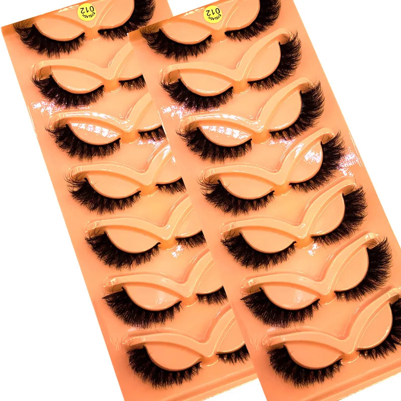 7-Pair 3D Cat Eye False Eyelashes Dramatic Mink Look Wholesale Makeup Accessories