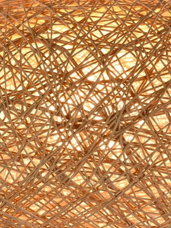 Nordic Rattan Weaving Spherical Pendant Light LED Chandelier for Living Room Loft