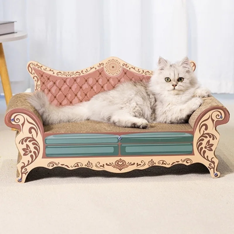 Large L-Shaped Cat Scratch Board and Nest Sofa - Wear-Resistant Non-Shedding Cat Bed