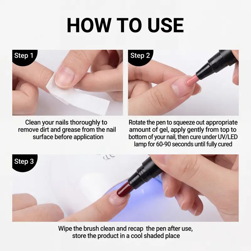 6-Color DIY Nail Art Pen Set - Vibrant, High Pigment, Waterproof, Easy To Use