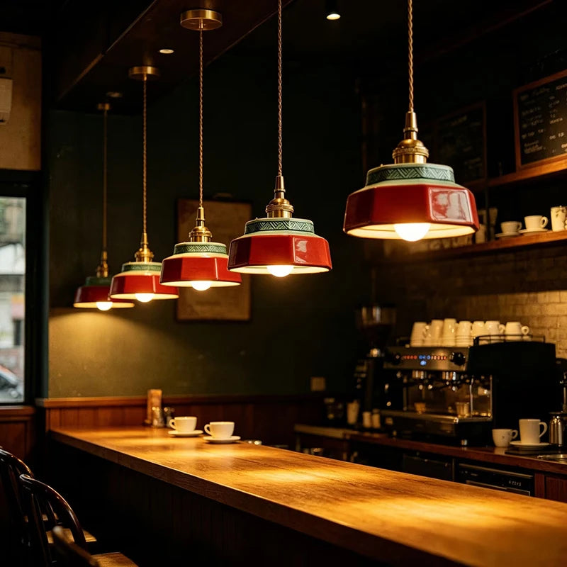 Retro Pendant Lamp E27 LED Hanging Light for Restaurant Balcony Dining Room