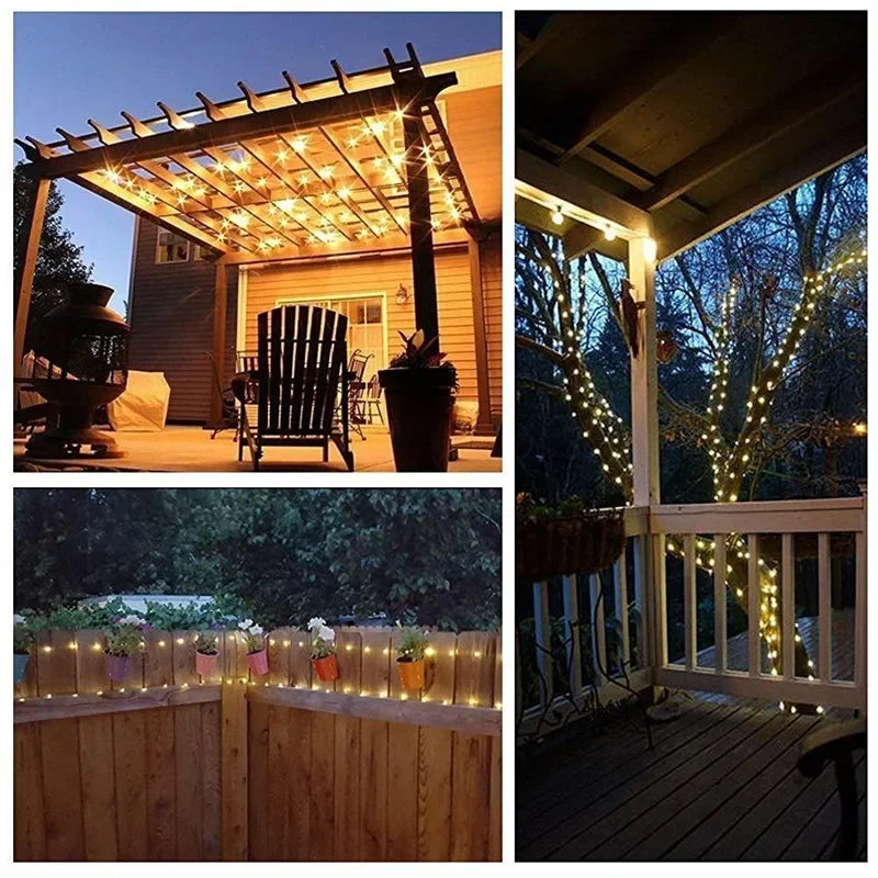 Outdoor Waterproof Solar LED Fairy String Lights for Garden & Party Decoration