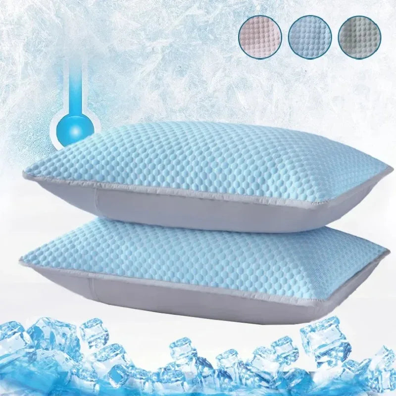Summer Cooling Pillowcase Solid Color Ice Bean Pillow Cover 48x74cm - Washable