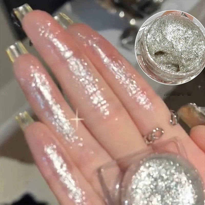 Liquid Glitter Eyeshadow and Body Highlighter Gel - Monochrome Sparkle Brightening