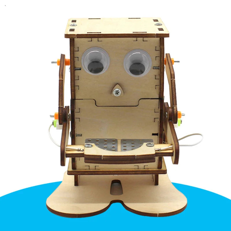 Wooden Robot Coin Eater DIY Kit STEM Educational Toy for Learning & Teaching