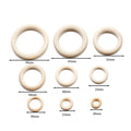Natural Wooden Bead Rings for Jewelry Making - 3-20Pcs, 20-70mm