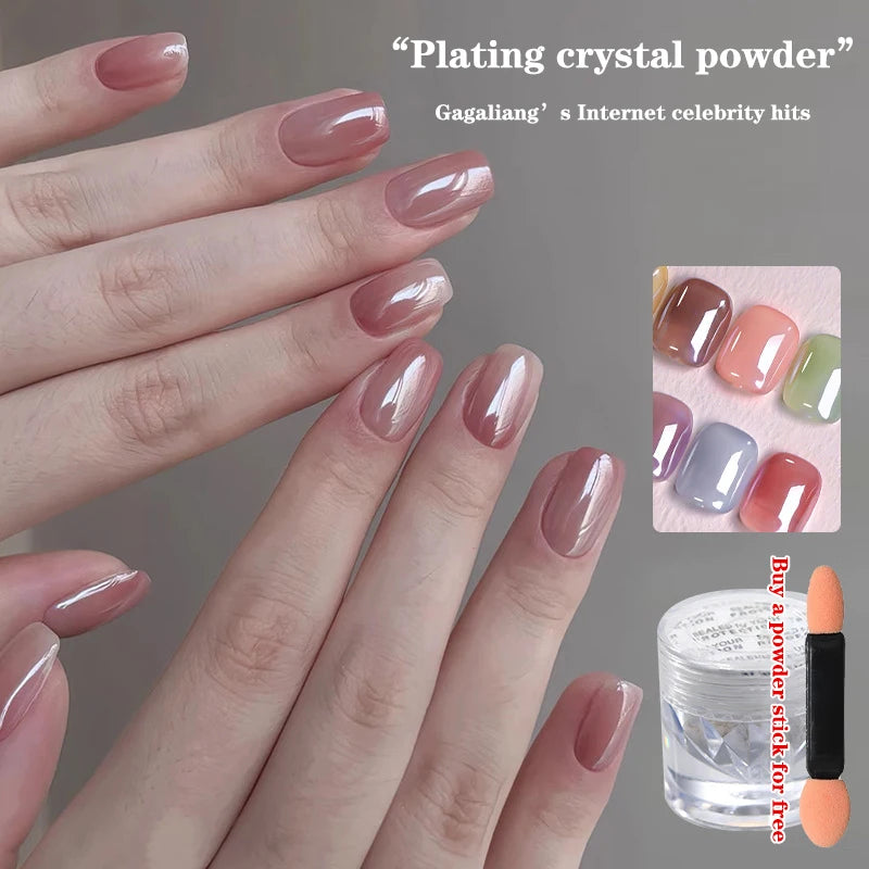 Pearl White Glitter Dust Chrome Powder for Nail Art - Moonlight Finish