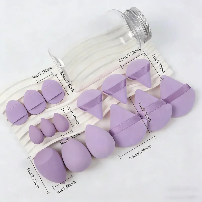 Set of 12 or 15 Makeup Sponges Beauty Egg Cosmetic Blenders Powder Puffs