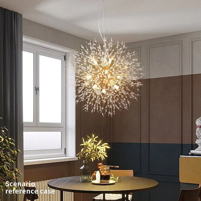 Nordic Modern Crystal Chandelier for Living Room & Bedroom - Energy-Efficient LED Lighting