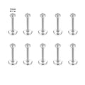 10 Pcs Stainless Steel Lip Piercing Set with CZ Crystals, 6/8/10MM - Men & Women