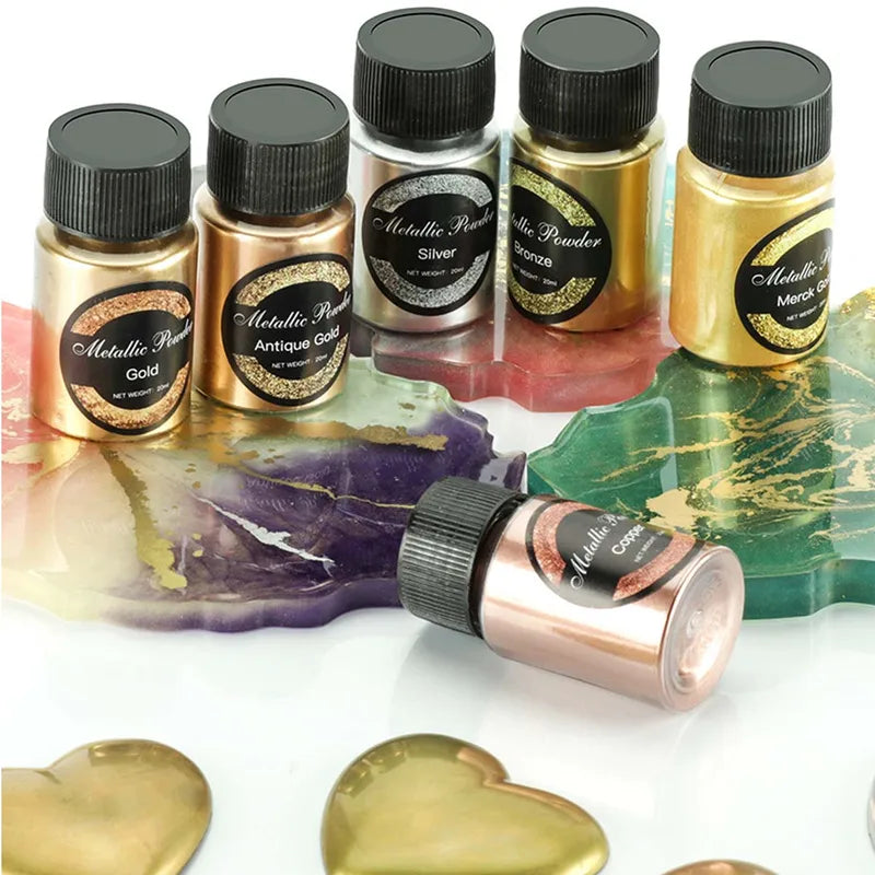20ml Metallic UV Resin Pigment for Jewelry Crafting - Gold Pearlescent Colorant