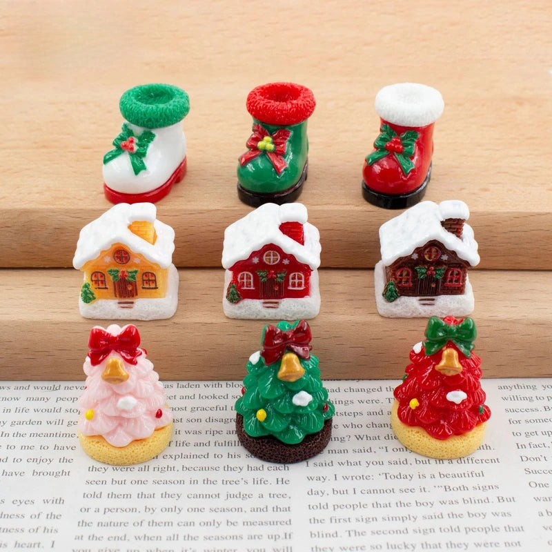 3pcs Christmas Resin Decor Indoor Holiday Centerpiece Multi-Functional Ornament